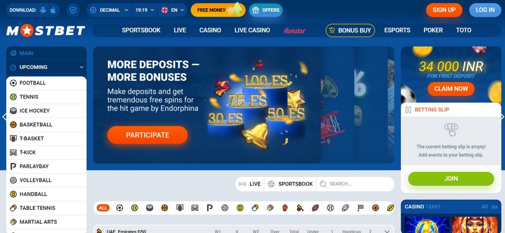 Hraní o peníze v online klubu Mostbet